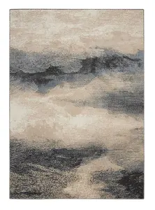 Beige Luxurious Modern Abstract Easy to Clean Rug For Bedroom & Living Room-117cm X 178cm