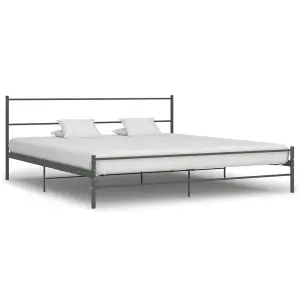 Berkfield Bed Frame Grey Metal 6FT Super King 180x200 cm