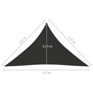 Berkfield Sunshade Sail Oxford Fabric Triangular 2.5x2.5x3.5 m Anthracite