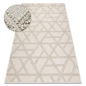 Carpet JERSEY 19241 beige - Rhombuses, geometric structural, loop BOHO 200x290 cm