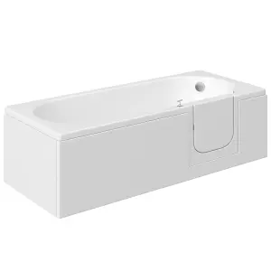 Cooke & Lewis Gloss White Straight End Bath panel (H)51cm (W)75cm