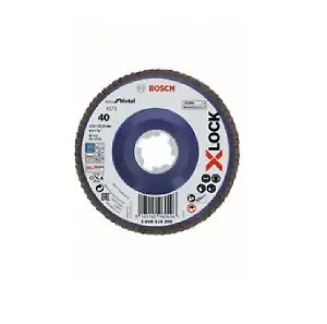 Bosch Professional X-LOCK Flap Discs - Straight Version, Plastic Plate - 115mm - G 40 - X571 - Best for Metal