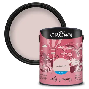 Crown Walls & Ceilings Matt Emulsion Paint Pashmina - 5L