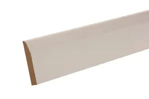 Metsä Wood Primed White MDF Chamfered Skirting board (L)2400mm (W)119mm (T)14.5mm