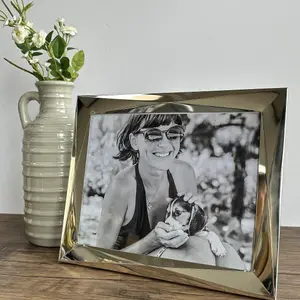 PF&A Silver Plated Geometric Photo Frame - 10x8