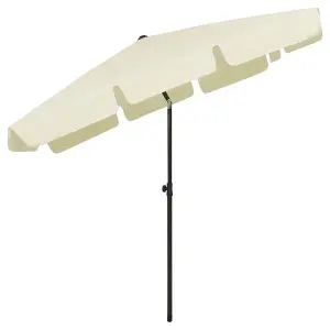 Berkfield Beach Umbrella Sand Yellow 200x125 cm