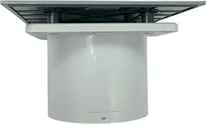 AirTech-UK Bathroom Extractor Fan 100 mm / 4" S-Line Front Panel Silvery-satin finish with Timer and Humidity Sensor