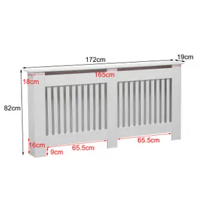 MDF Radiator Cover With Modern Cabinet Top Shelving (Extra Large)