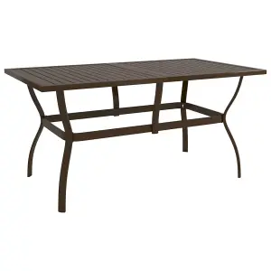 Berkfield Garden Table Brown 140x80x72 cm Steel