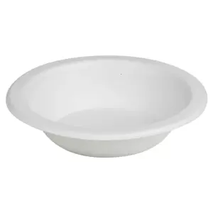 URBNLIVING 17cm Diameter 100 Pcs Paper Disposable White Biodegradable Bowls