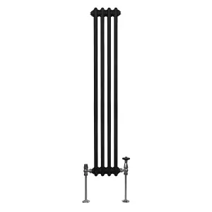 Traditional 3 Column Radiator - 1500 x 202 mm - Black