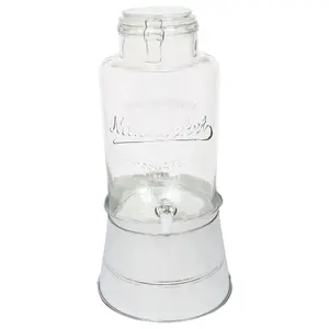 Rink Drink Glass Drinks Dispenser with Tap & Silver Bucket Stand - 8.7L