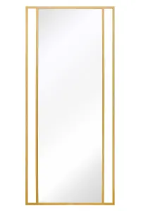 MirrorOutlet The Genestra Gold Modern Wall Leaner Garden Mirror 180 x 80cm