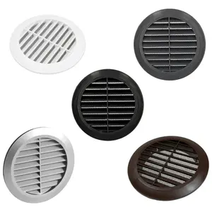 Mini Round Air Vent Grille 60mm Ventilation Cover with Flange and Fly Screen (Black)