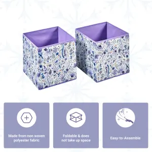 Disney Frozen 2-pc Fabric Storage Boxes - Durable, Collapsible Toy Chest for Kids' Books, Treasures, and Toys