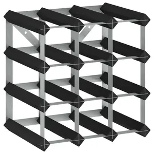 Atkison 12 Bottle Wall Mounted Wine Rack Black/Silver