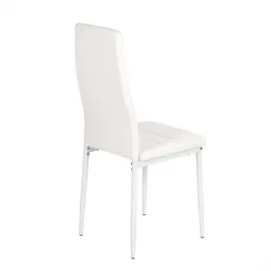 Aleanah Upholstered Metal Upholstered Back Side Chair (Set of 4) White