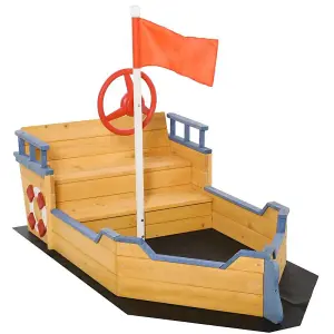 Sand pit Kids Children Sandpit Wooden Pirate Ship