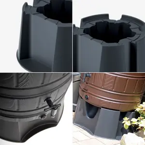 Black Water Butt Stand for Rain Water Collectors (31 cm x 52 cm) - Sturdy Waterbutt Stand for Garden, Supports Large Water Tanks