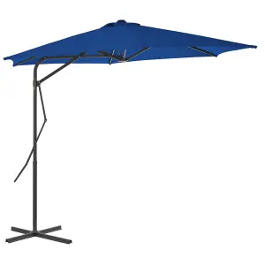 Berkfield Outdoor Parasol with Steel Pole Blue 300x230 cm