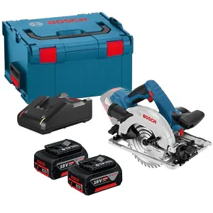 Bosch 18v GKS 18V-57 G 165mm Cordless Circular Saw Inc Guide Rail Base 2 x 5.0ah