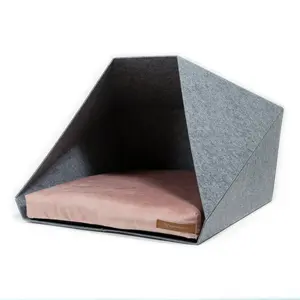 Polyester Pet Bed Grey/Pink