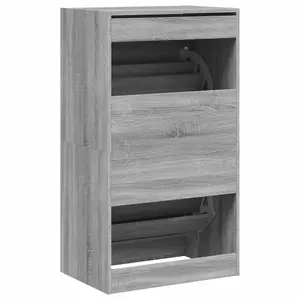 Berkfield Shoe Cabinet with 2 Flip-Drawers Grey Sonoma 60x42x108 cm