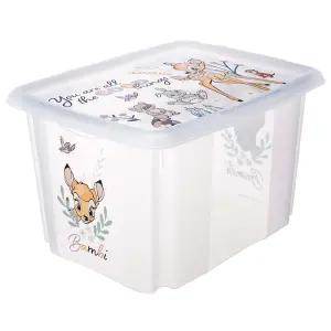 Keeeper Bambi Turn Around Stackable Box with Lid 30 Litre Transparent