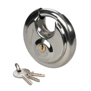 90mm Heavy Duty Steel Security Disc Padlock 70mm Shackle Diameter