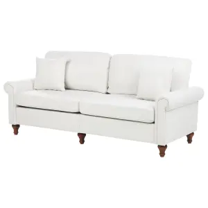 Fabric Living Room Set White GINNERUP