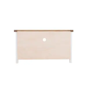 Cosenza Off White 1 Drawer TV Cabinet Brass Cup Handle