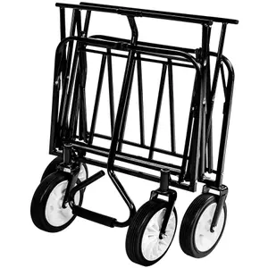 Garden Trolley - foldable with 2 mesh pockets, 80 kg load capacity - blue