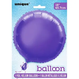 Unique Party Round Foil Balloon (Pack Of 5) Deep Purple (18in)