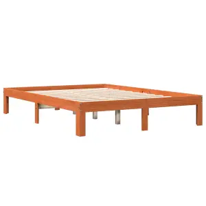 Berkfield Bed Frame without Mattress Wax Brown 120x190 cm Small Double Solid Wood Pine