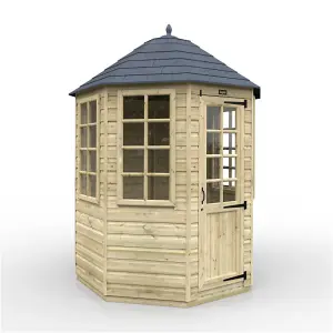 6ft x 6ft (1810mm x 1810mm) Horsforth Elite Pressure Treated Shiplap Octagonal Summerhouse With 4 Windows