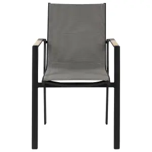 Set of 6 Garden Chairs BUSSETO Metal Black