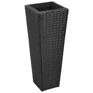 Berkfield Garden Raised Beds 3 pcs Poly Rattan Black