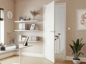 Jeld-Wen Linea Unglazed Flush White Internal Door, (H)1981mm (W)838mm (T)35mm