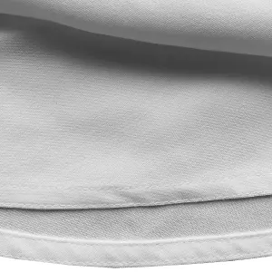 Neel Blue 120 Inch Round Spun Polyester Table Cloth, Water Resistant Linen Table Cover, White