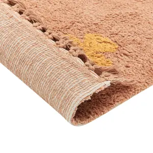 Cotton Area Rug 140 x 200 cm Orange IGDIR