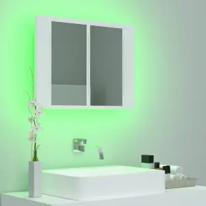 Berkfield LED Bathroom Mirror Cabinet White 60x12x45 cm