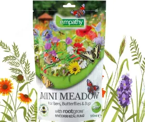 Wild Meadow Seed Mix Rootgrow Mycorrhizal Fungi For Butterflies & Bees 500ml