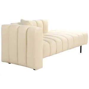 Left Hand Vegan Faux Leather Chaise Lounge Off-White LANNILS