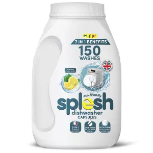 Splesh 3 in 1 Ultimate Freshness Dishwasher Tablets, Lemon Scent 150 Capsules