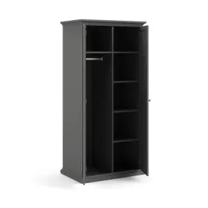 Paris Modern Matt grey Double Wardrobe (H)2006mm (W)962mm (D)605mm