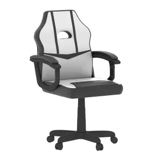 Vida Designs Comet White & Black Racing Gaming Chair High Back Adjustable Height