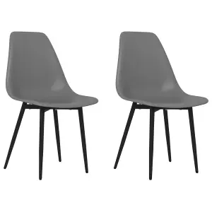 Berkfield Dining Chairs 2 pcs Grey PP