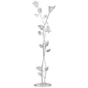 Luminosa Marilena 3 Light Multi Arm Floor Lamp, White, Silver