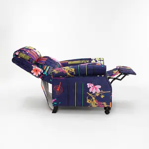 Fabric Purple Patchwork Mary Manual Recliner Chair