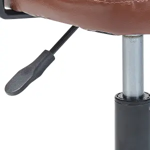 Desk Chair Faux Leather Brown ALGERITA